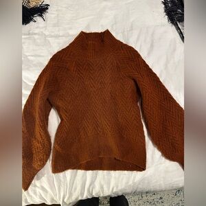 Abercrombie and Fitch Cozy Mockneck Sweater - Burnt orange/brown (size S)